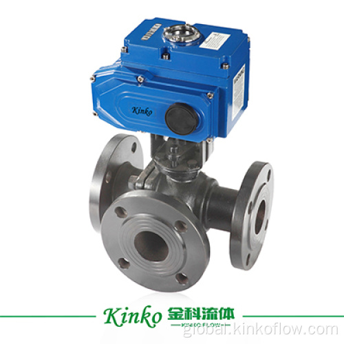 Electric Flange Wcb Ball Valve Precise control electric 3 way ball valve Manufactory